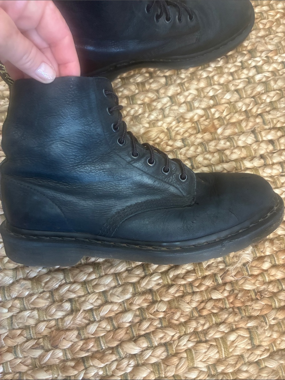Dr. Martens Black Leather 8-Eye Lace-Up Boots - Picture 5 of 11